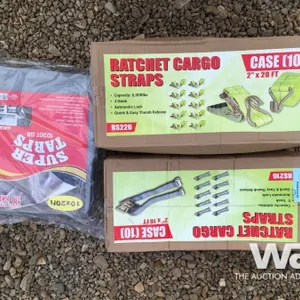 (UNUSED) (10) 2" X 20 FT. RATCHET STRAPS & TARP