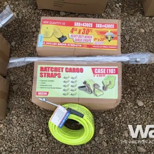 4" X 30 FT. WINCH STRAPS, AIR HOSE, SNIPE