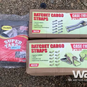 (UNUSED) (10) 2" X 20 FT. RATCHET STRAPS & TARP