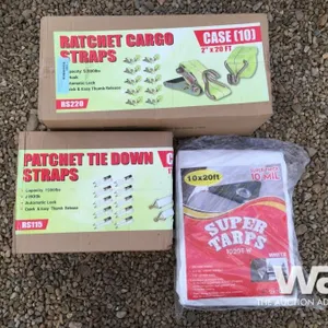(UNUSED) (10) 2" X 20 FT. RATCHET STRAPS & TARP