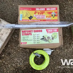 4" X 30 FT. WINCH STRAPS, AIR HOSE, SNIPE