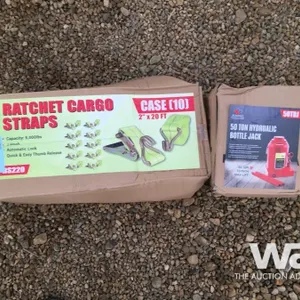 (10) 2" X 20 FT. RATCHET STRAPS & TARP
