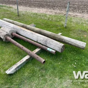 (2) STEEL POSTS, (2) HD WOOD POSTS