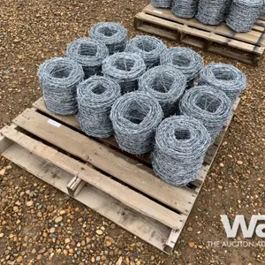(UNUSED) 12 ROLLS DBL. STRAND BARBED WIRE