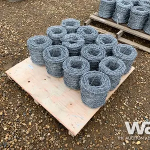 (UNUSED) 12 ROLLS DBL. STRAND BARBED WIRE