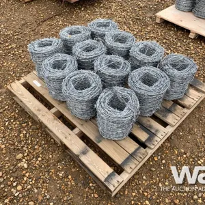 (UNUSED) 12 ROLLS DBL. STRAND BARBED WIRE