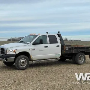 2007 DODGE RAM 3500HD SLT CREW CAB FLATBED TRUCK