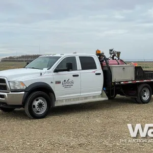 2012 DODGE RAM 5500HD CREW CAB FLATBED TRUCK
