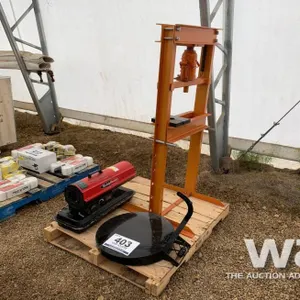20 TON SHOP PRESS, HEATER
