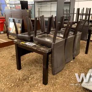 EXPRESSO DINING ROOM TABLE & 6 CHAIRS