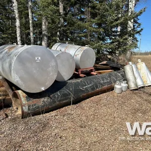 (3) FUEL TANKS, POWER POLES, STEEL PIPE