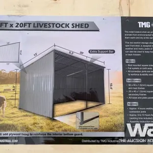 (UNUSED) SKID MOUNTED 12 X 20 FT. LIVESTOCK SHED
