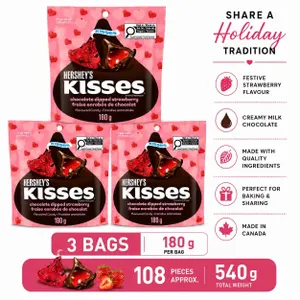 3 HERSHEYS KISSES CHOC DIPPED STRAWBERRY BB