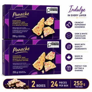 2 PANACHE CHOCOLATE PEPPERMINT BARK 255G BB 10/26
