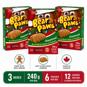 3 DARE BEAR PAWS GINGERBREAD 240G BB 08/26