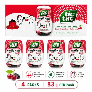 4 TIC TAC NAUGHTY OR NICE SOUR CHERRY 83G BB