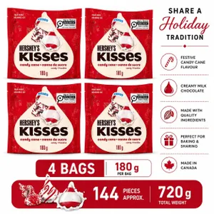 4 HERSHEYS KISSES CANDY CANE 180G BB 06/26