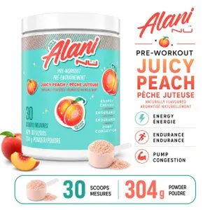ALANI NU JUICY PEACH PRE-WORKOUT 30 SERV BB 06/26