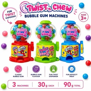 3 TWIST N CHEW MINI GUMBALL MACHINES 30G