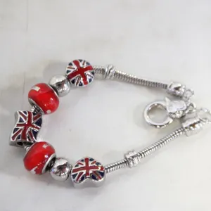 SP LONDON UNION JACK BRITISH CHARM BRACELET