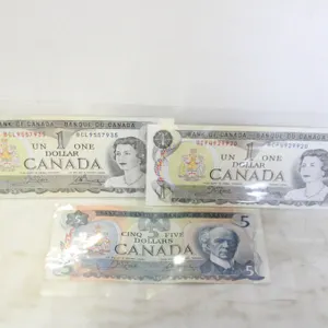 1973 2 UNCIR. $1 BILLS 1979 $5 BILL