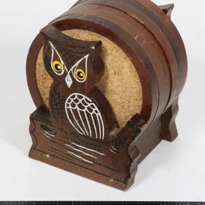 MCM WOOD + CORK OWL COASTERS