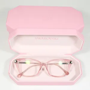 BEAUTIFUL SWAROVSKI GLASSES IN PINK CASE + BOX