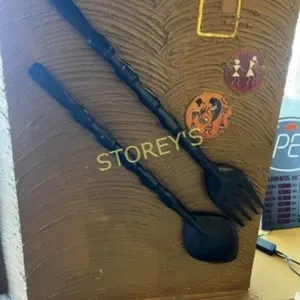 LG Wood Fork & Spoon Decor ~40"
