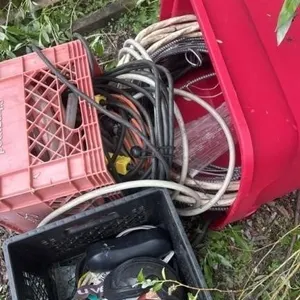 Extension cords, electrical cables, etc. a lot