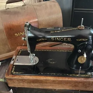 Antique portable singer, sewing machine