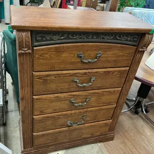 Wood Chest with Carved Details