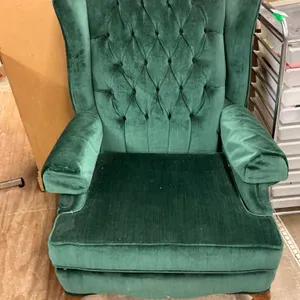 Green Upholstered Wingback Chair