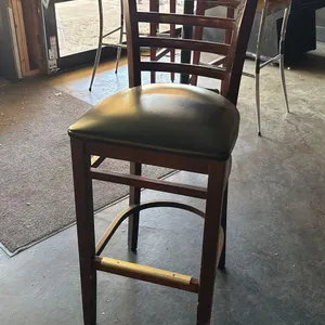 WOOD WITH VINYL CUSHIONED SEAT LADDER BACK BAR STOOL LOT
