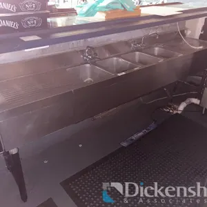 STAINLESS STEEL FOUR COMPARTMENT BAR SINK
