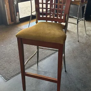 MATCHING WOOD METAL PADDED SEAT LATTICE BACK BAR STOOL LOT