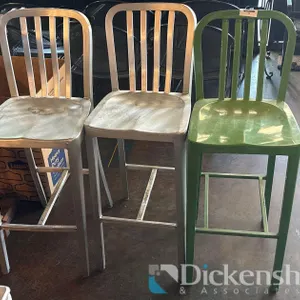 LOT OF (3) METAL BAR HEIGHT STOOLS