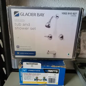 GLACIER BAY TUB AND SHOWER SET CHROME AND A WATTS