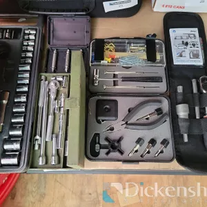 HAMMER PUNCHES, AND ASSORTED HARDWARE IN STORAGE CASES