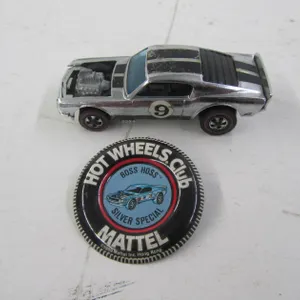 1969 Hot Wheels Boss Hoss Silver Special Red Line Die Cast w/Button