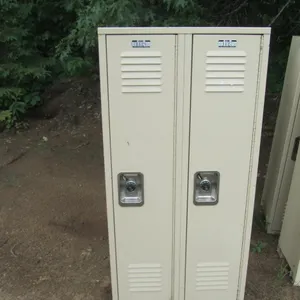 (2) Lyon Metal 2-Locker Sections