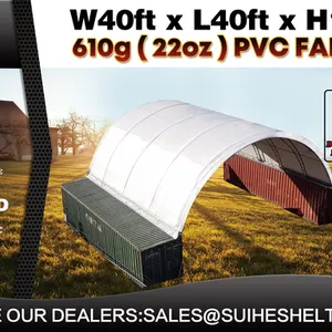 2026 Suihe C404015S-610gPVC 40 ft x 40 ft x 15 ft Container Storage Canopy (Unused)