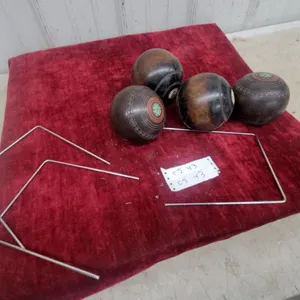 Set of Four Vintage Lignum Vitae Lawn Bowls