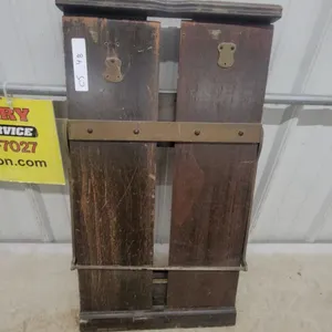 Antique Folding Portable Campaign Writ Woodwith Brass Hardware Press