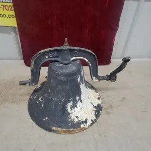 Cast Iron Farm Bell, USA No. 2, with Yoke and Crank Handle 14" Diameter at Base