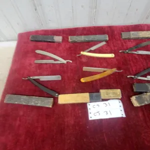 Collection of Vintage Straight Razors with Original Cases, Various Styles and Handle 6x