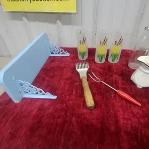 Blue Wall Shelf, Frosted Wheat Tumblers, Figural Creamer, Carving Fork, and More