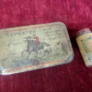 Repeater Mild Smoking Tobacco Cut Tin and Nabob Whole Black Pepper Jar