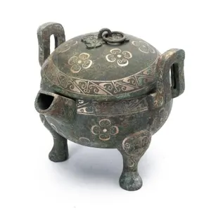 CHINESE ARCHAIC STYLE BRONZE HE-SHAPE VESSEL