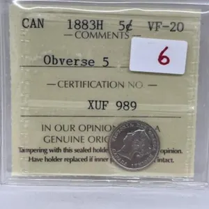 1883 Cdn Silver 5 Cents-iccs-vf20