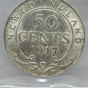 1917 Nfld Silver 50 Cents-ef